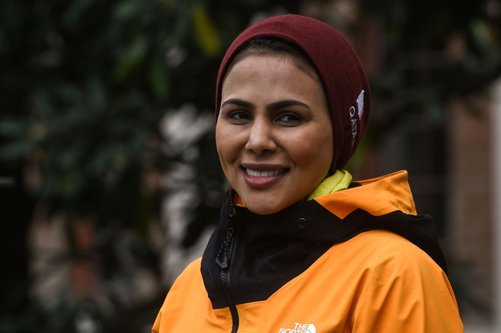 Qatari climber Sheikha Asma Al Thani, who aims to become the first Qatari woman to climb Mount Everest, poses for a picture after an interview in Kathmandu, Nepal, April 1, 2021. (AFP Photo)