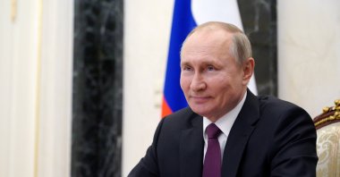 Russian President Vladimir Putin takes part in a videoconference call with officials and young professionals in Moscow, Russia, March 25, 2021. (Reuters Photo)