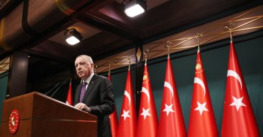 President Recep Tayyip Erdoğan gives a speech at the Presidential Complex in Ankara, Turkey on Feb. 1, 2021 (AA File Photo)