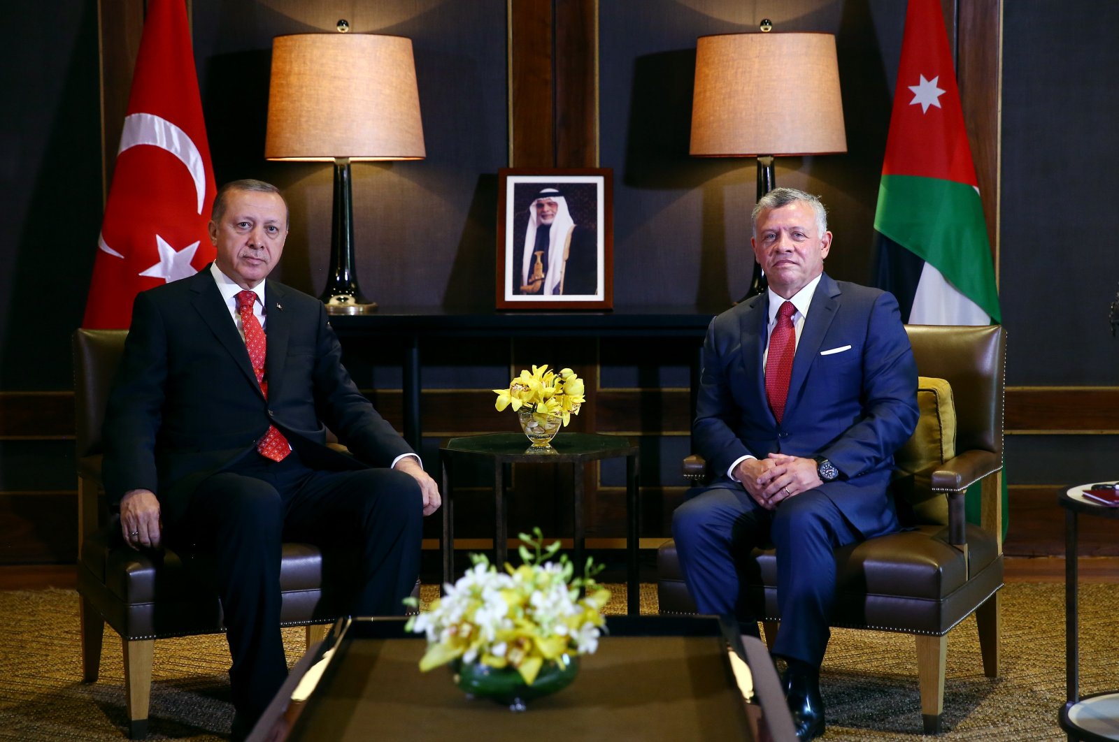 President Recep Tayyip Erdoğan (L) meets with Jordan's King Abdullah II (R) in Amman, Jordan, Aug. 22, 2017 (AA File Photo)