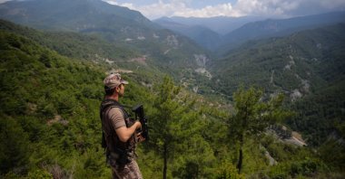 A special operations police officer stands guard on Mount Amanos in Hatay province, Turkey. (AA File Photo)