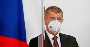 Czech Republic's Prime Minister Andrej Babis attends a news conference in Vienna, Austria, March 16, 2021. (Reuters Photo)