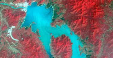 The Blue Nile River is seen as the Grand Ethiopian Renaissance Dam reservoir fills near the Ethiopia-Sudan border, in this broad spectral image taken Nov. 6, 2020. (Reuters Photo)