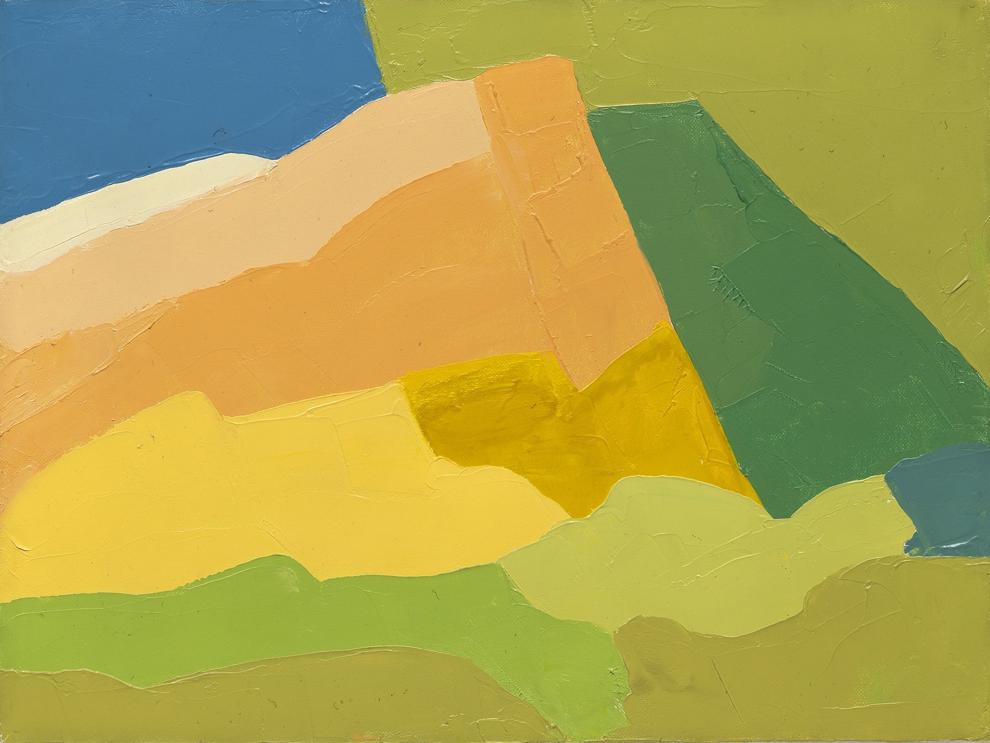 Etel Adnan, untitled, 1980, oil on canvas, 30.3 by 40.5 centimeters. (Courtesy of Pera Museum)