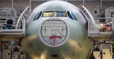An A330 Airbus aircraft assembly line in Colomiers, France, Nov. 26, 2018. (Reuters Photo)
