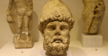 Sculptures belonging to ancient era civilizations of Thrace, Edirne, Turkey, April 9, 2021. (AA Photo)