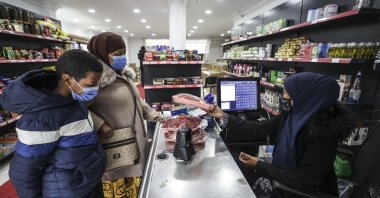 People shopping at a Somali-run supermarket in the capital Ankara, Turkey, April 12, 2021. (AA PHOTO)