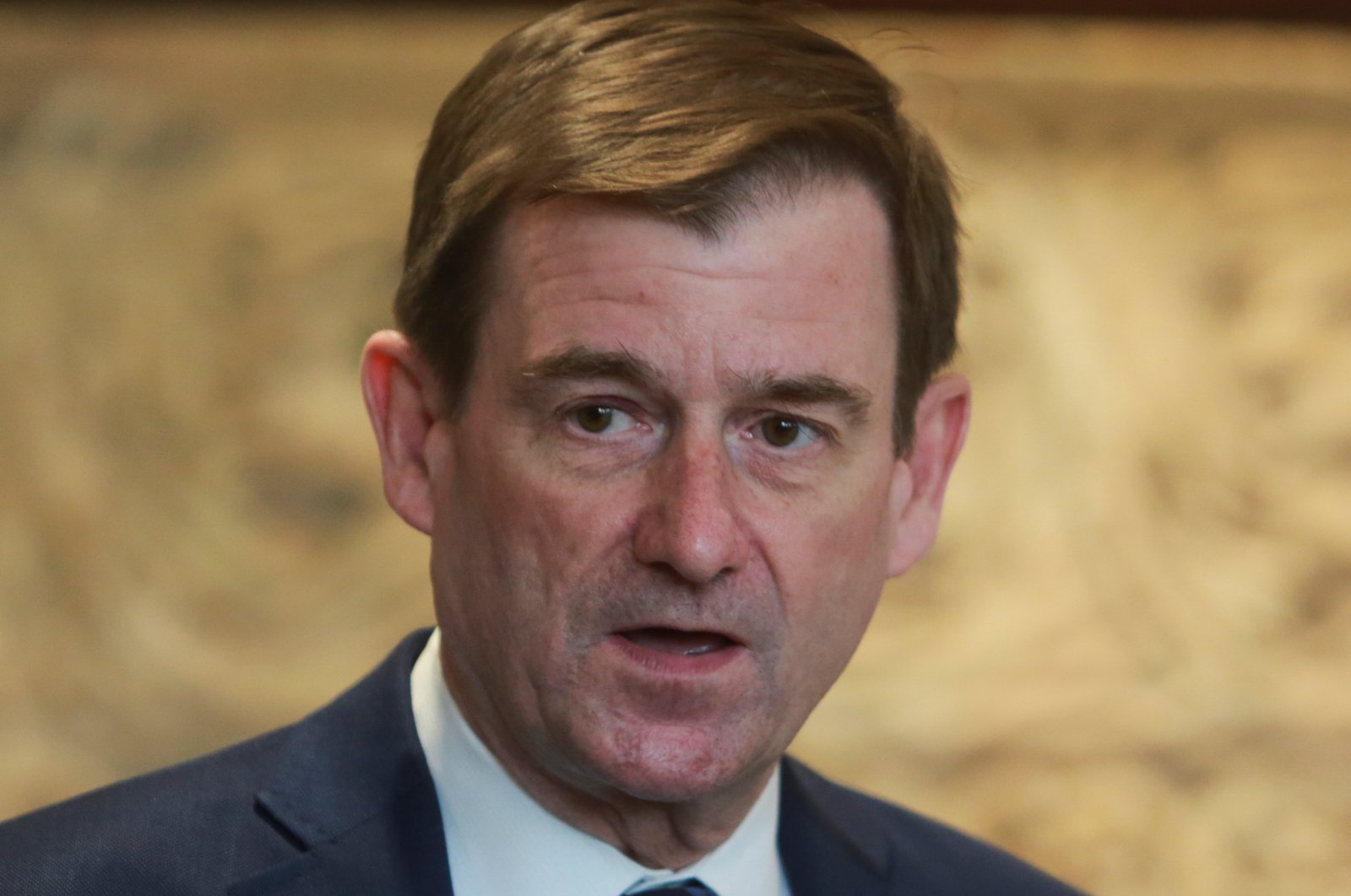 U.S. Under Secretary of State for Political Affairs David Hale speaks after a meeting with Lebanese Parliament Speaker Nabih Berri in Beirut, Lebanon, April 14, 2021. (Reuters Photo)