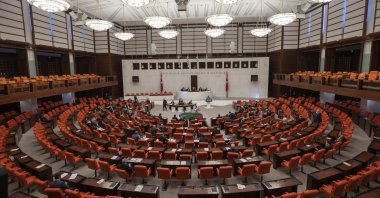 A panoramic view of the inside the Turkish Grand National Assembly (TBMM), Ankara, Turkey, April 14, 2021. (AA Photo)