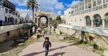 Children play in the old city, which is undergoing infrastructure rehabilitation work, Tripoli, Libya, March 23, 2021. (AFP Photo)