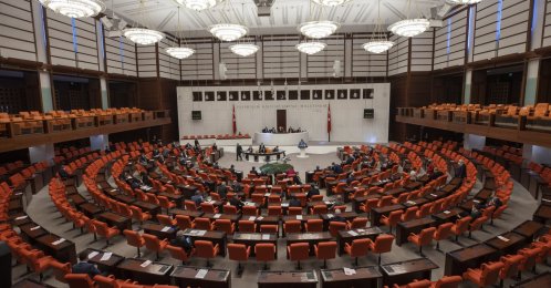 A panoramic view of the inside the Turkish Grand National Assembly (TBMM), Ankara, Turkey, April 14, 2021. (AA Photo)