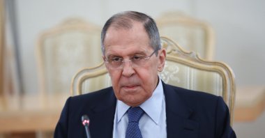 Russian Foreign Minister Sergei Lavrov during talks with Serbian Foreign Minister Nikola Selakovic (not pictured) in Moscow, Russia, 16 April 2021. (Russian Foreign Ministry handout photo via EPA)