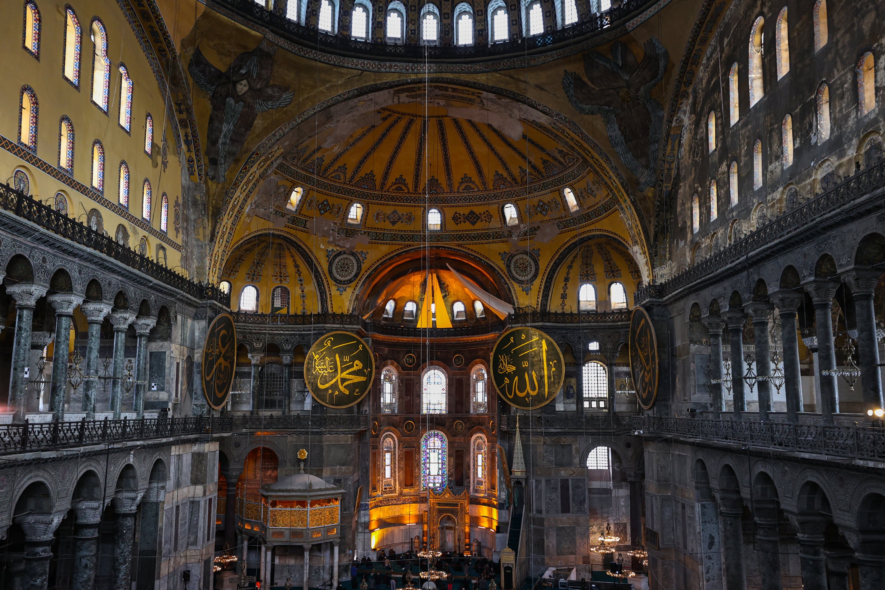 An interior view of the Hagia Sophia Grand Mosque, Istanbul, Turkey, April 18, 2021. (AA Photo)
