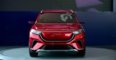 The  C-SUV model of the TOGG on display in Bursa, northwestern Turkey, July 19, 2020. (IHA Photo)