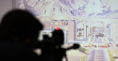 The Havelsan-developed sniper simulator at the company's complex, Ankara, Turkey, April 18, 2021. (AA Photo)