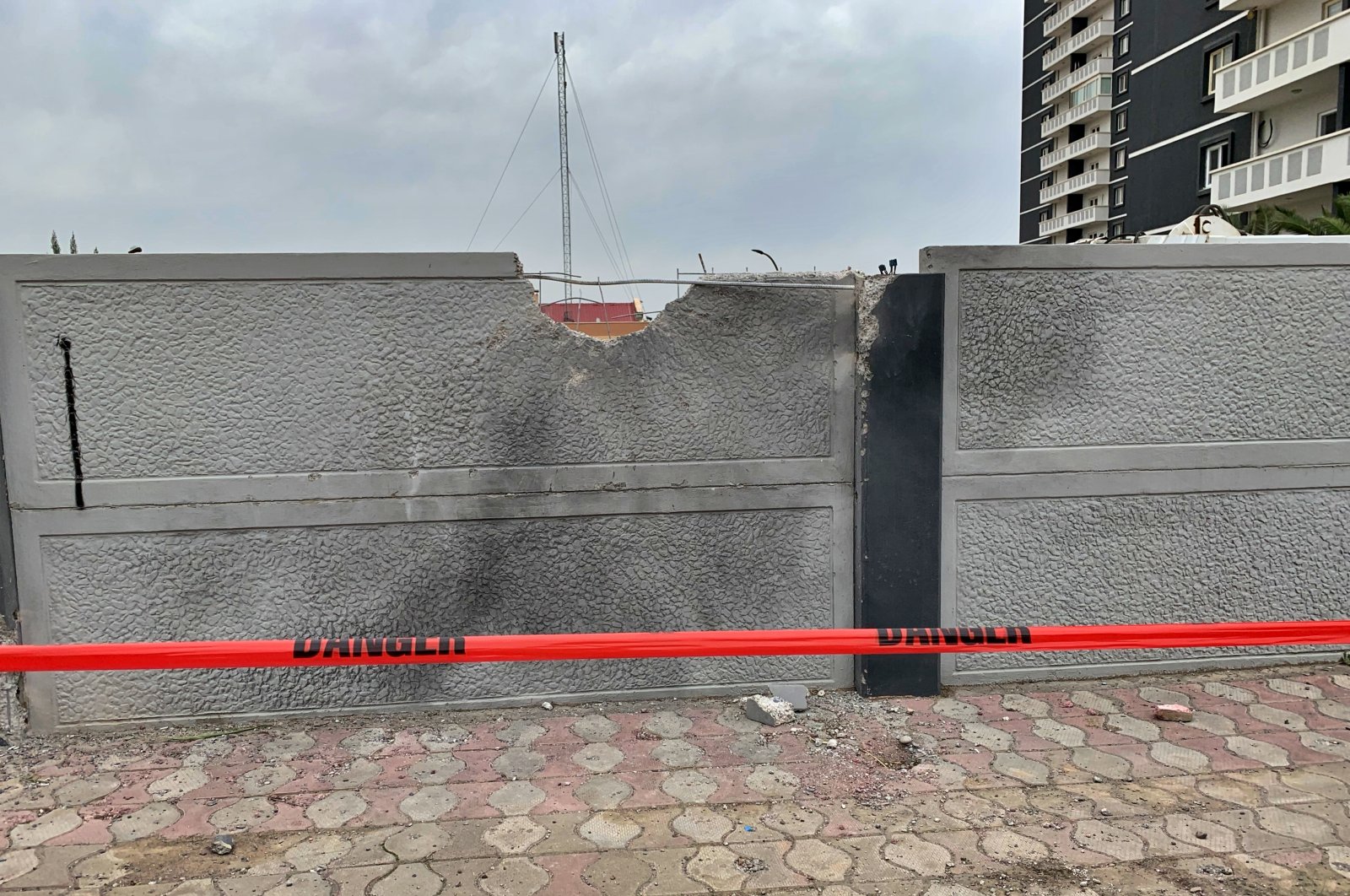 A wall damaged by rocket attacks in a residential complex in Irbil, Iraq, Tuesday, Feb. 16, 2021. (AP File Photo)