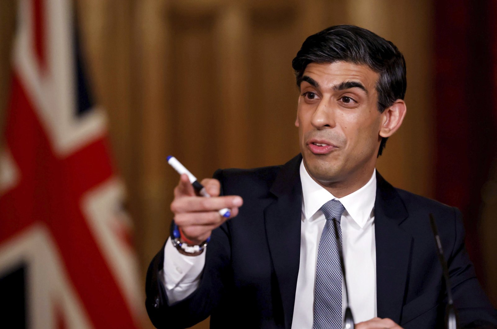 Britain's Chancellor of the Exchequer Rishi Sunak speaks during a press conference following the 2021 Budget, in 10 Downing Street, London, U.K., March 3, 2021. (AP Photo)