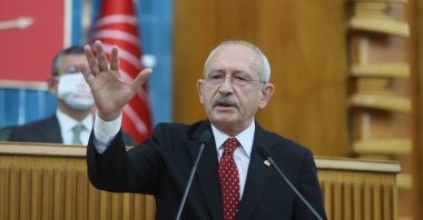 Republican People’s Party’s (CHP) Chairperson Kemal Kılıçdaroğlu addresses his party's parliamentary group, Ankara, Turkey, April 20, 2021. (AA Photo)