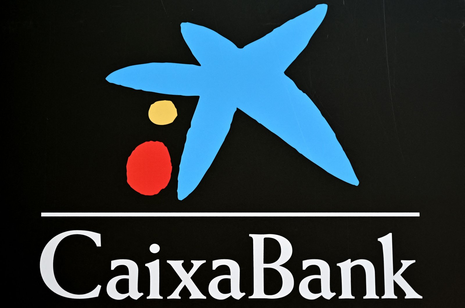 Spanish bank CaixaBank's logo in Madrid, Spain, Sept. 4, 2020. (AFP Photo)