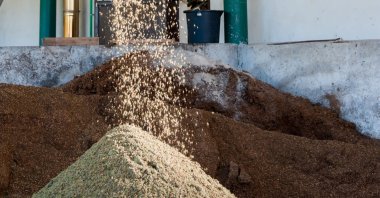 Oleatex is a bioleather created from olive mill pomace. (Courtesy of Oleago)