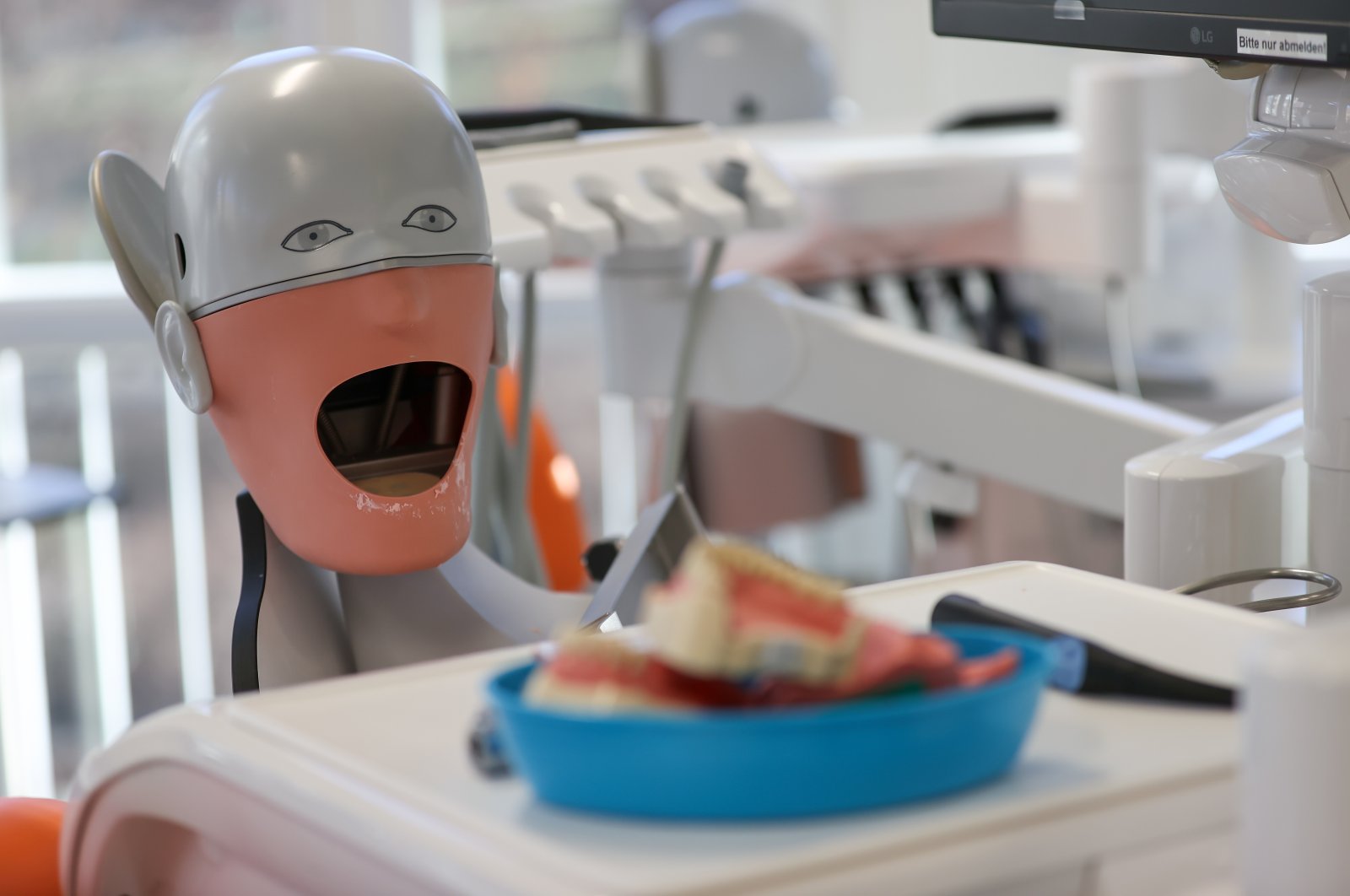 A "phantom patient" waits at the dentistry department at Leipzig University in Saxony, Leipzig, Germany, Jan. 21, 2021. (Getty Images)