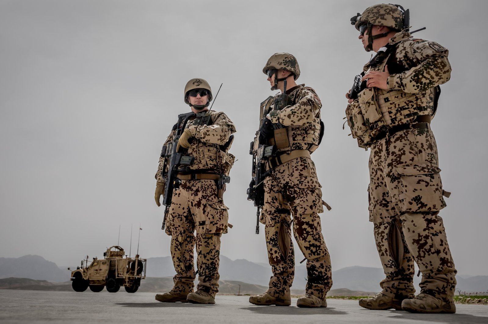 German Bundeswehr soldiers are seen at a camp in Afghanistan, March 25, 2018. (Pool via Reuters)