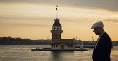Maher Zain poses in front of the Maiden's Tower, Istanbul, Turkey, April, 22, 2021. (IHA Photo)
