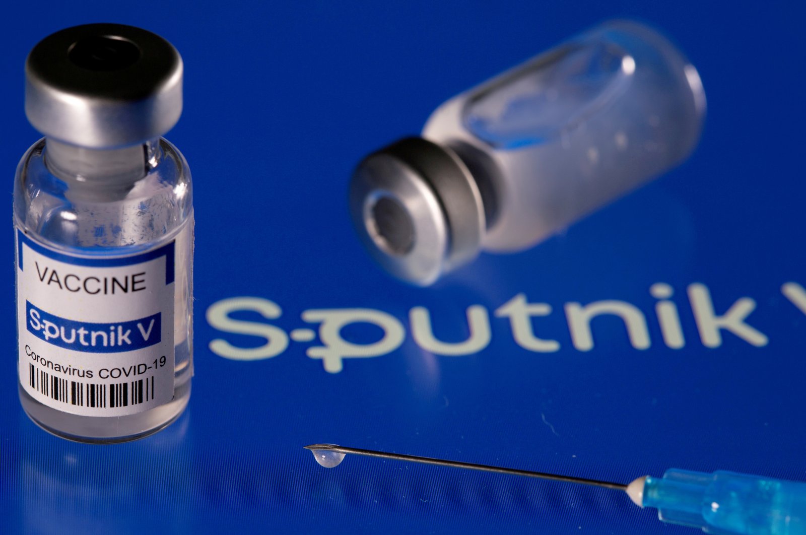 Phial labelled "Sputnik V coronavirus disease (COVID-19) vaccine," March 24, 2021. (Reuters Photo)