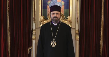 The Armenian Orthodox Patriarch Sahak Maşalyan during an interview with AA in Istanbul, Turkey, April 23, 2021. (AA)