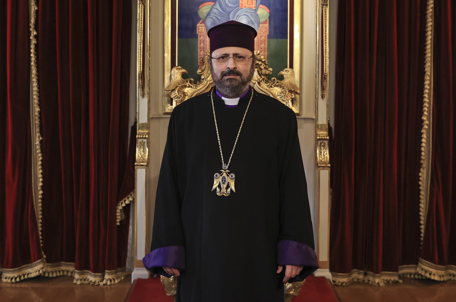 The Armenian Orthodox Patriarch Sahak Maşalyan during an interview with AA in Istanbul, Turkey, April 23, 2021. (AA)
