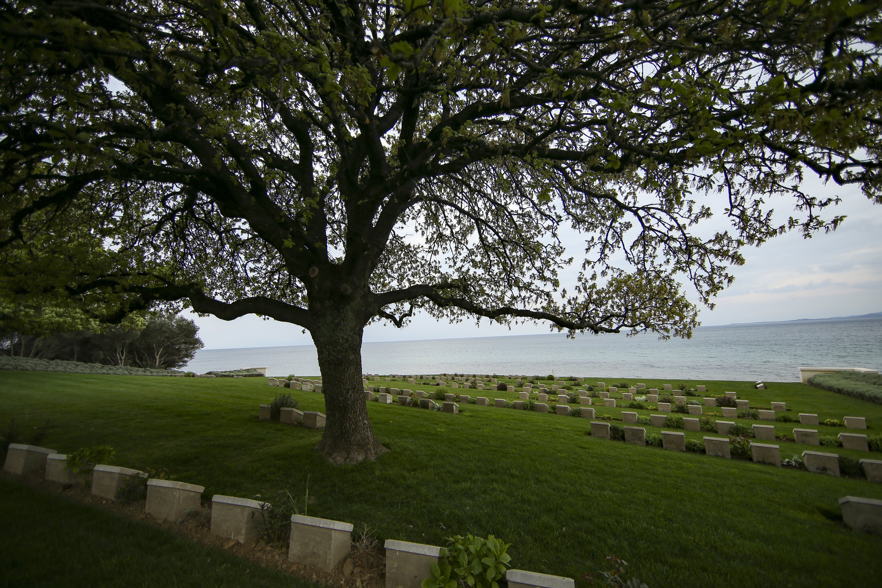 A view of Anzac Cove cemetery, on the site of the World War I landing of the Anzacs in Çanakkale, Turkey, April 24, 2021. (AP Photo)