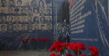 A view of the exhibition at Istanbul’s historical Sirkeci Station devoted to Turkish diplomats assassinated by Armenian terrorist organizations, Turkey, April 24, 2021. (DHA Photo)