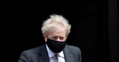Britain's Prime Minister Boris Johnson leaves Downing Street, amid the coronavirus disease (COVID-19) pandemic, in London, Britain, April 21, 2021. (Rueters Photo)