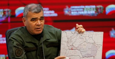 Venezuela's Defense Minister Vladimir Padrino Lopez addresses the media at Miraflores Palace, Caracas, Venezuela April 5, 2021. (REUTERS File Photo)
