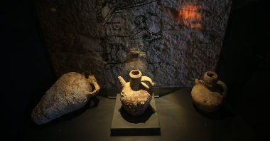 Artifacts from the Lycian civilizations are on display at the Museum of Lycian Civilizations, Antalya, southern Turkey, April 27, 2021. (AA Photo)