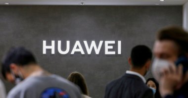 The Huawei logo is seen at the IFA consumer technology fair, in Berlin, Germany, Sept. 3, 2020. (Reuters Photo)