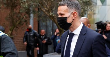 Former Manchester United footballer Ryan Giggs leaves Manchester and Salford Magistrates Court in Manchester, Britain, April 28, 2021. (Reuters Photo)