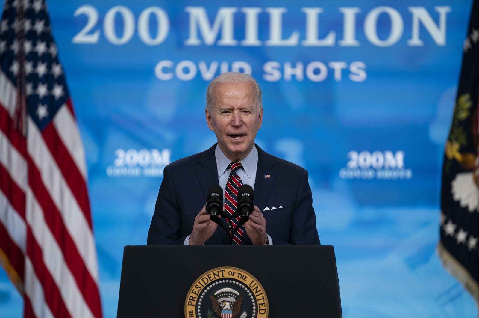 U.S. President Joe Biden speaks about COVID-19 vaccinations at the White House, Washington, D.C., U.S., April 21, 2021. (AP Photo)