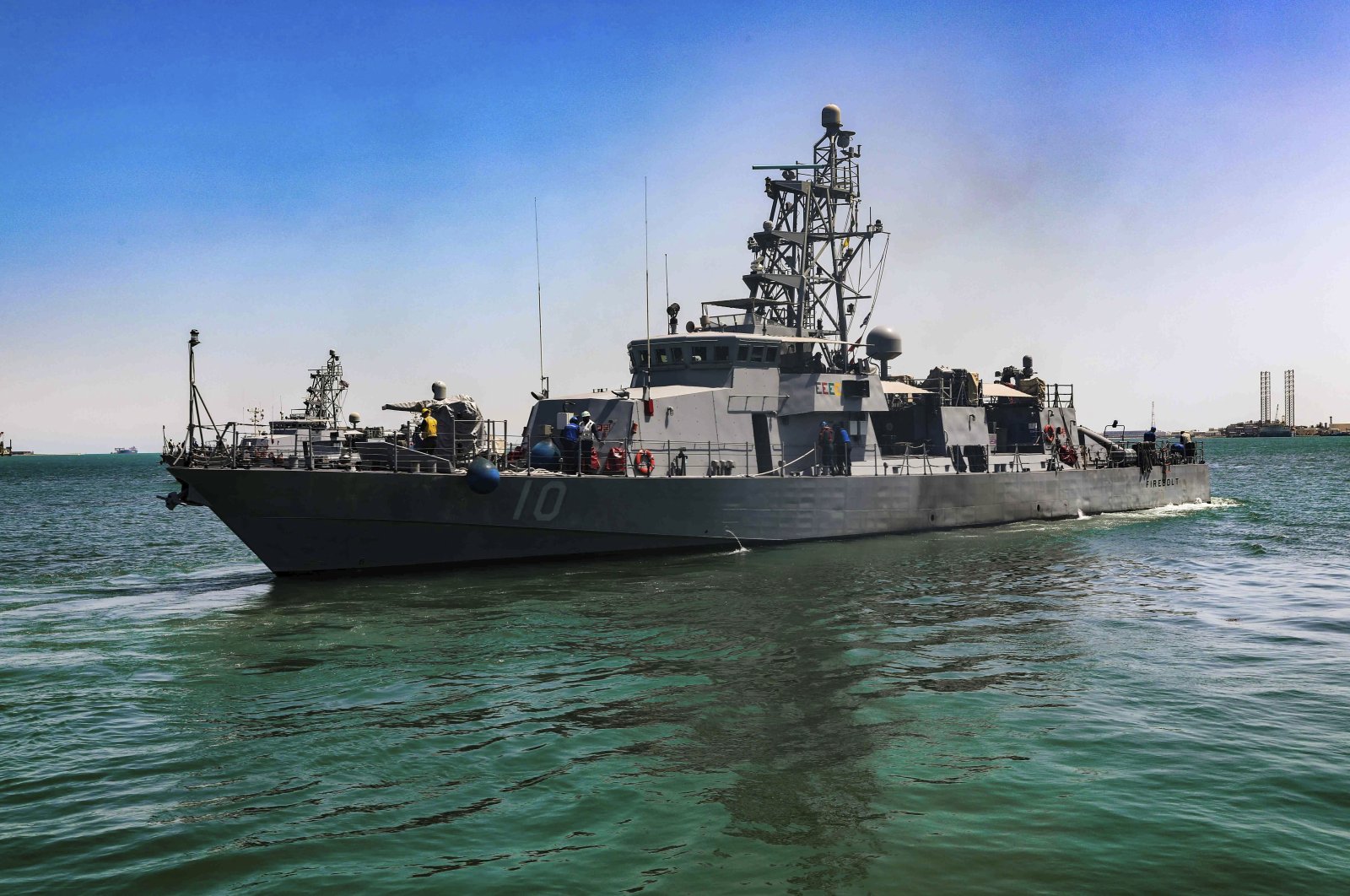The USS Firebolt in Manama, Bahrain, April 14, 2020. (U.S. Army via AP File Photo)