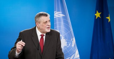 Jan Kubis, head of the United Nations Support Mission in Libya, speaks during a press conference at the Federal Foreign Office in Berlin, Germany, March 18, 2021. (Getty Images)