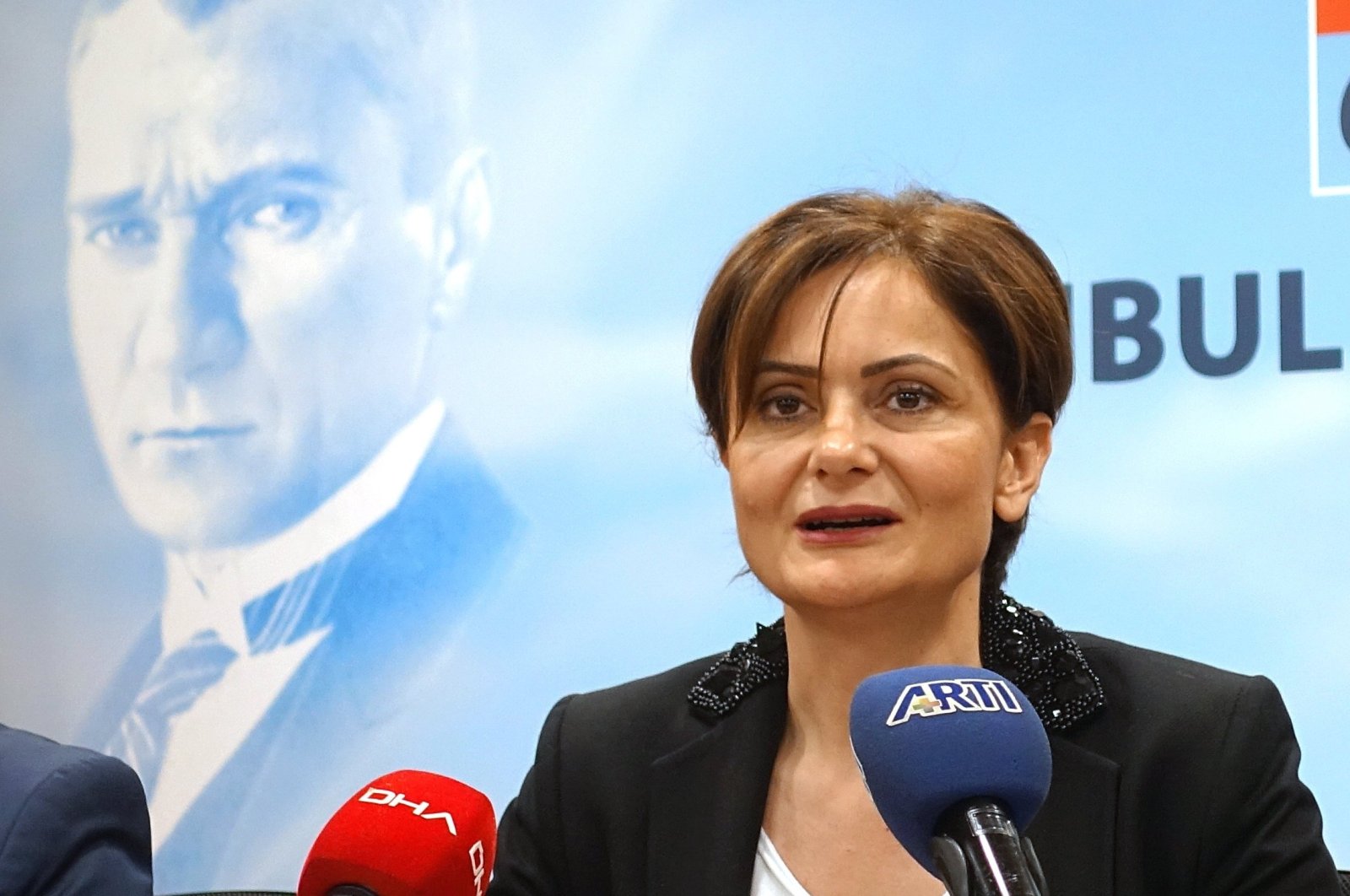 Canan Kaftancıoğlu, the main opposition Republican People’s Party (CHP) Istanbul head, speaks during a press conference in Istanbul, Turkey, May 22, 2019. (AA Photo)