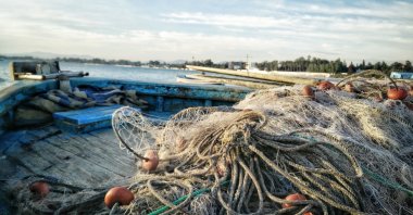 Abandoned nets are a threat to smaller fish and they also damage coral reefs. (COURTESY OF GÜNDOĞDU VILLAGE IMPROVEMENT AND BEAUTIFICATION ASSOCIATION)