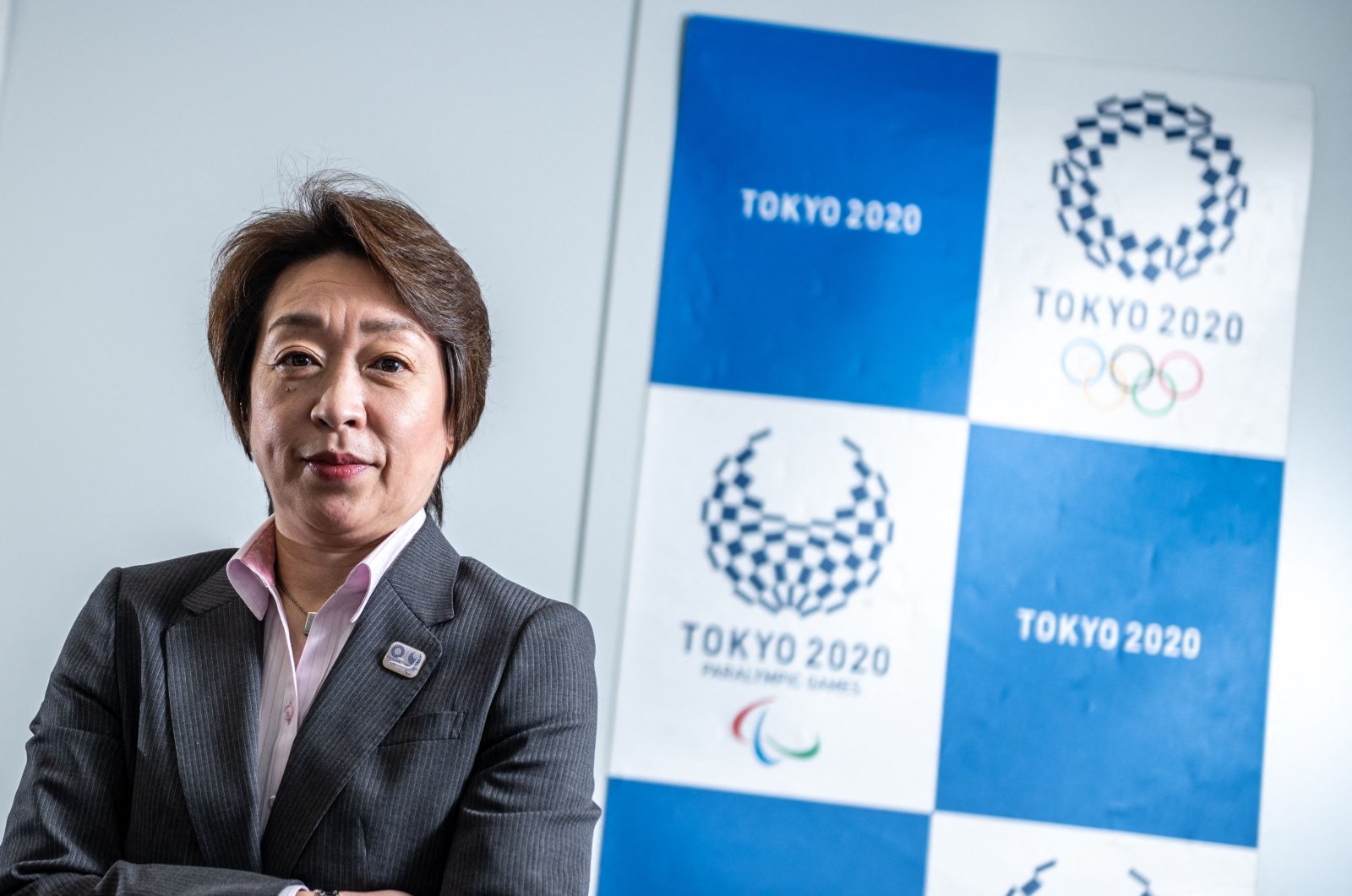 Tokyo 2020 President Seiko Hashimoto poses for a photograph before an interview with Agence Fracne-Presse (AFP) in Tokyo, Japan, April 30, 2021. (AFP Photo)