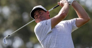 Keegan Bradley watches a shot on the eighth hole during the second round of the PGA's Valspar Championship golf tournament at Innisbrook Golf Resort in Palm Harbor, Florida, the U.S., April 30, 2021. (AP Photo)
