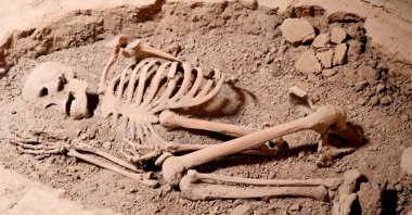 A burial site in Aşıklı Höyük, Aksaray, Turkey, May 1, 2021. (IHA Photo) 