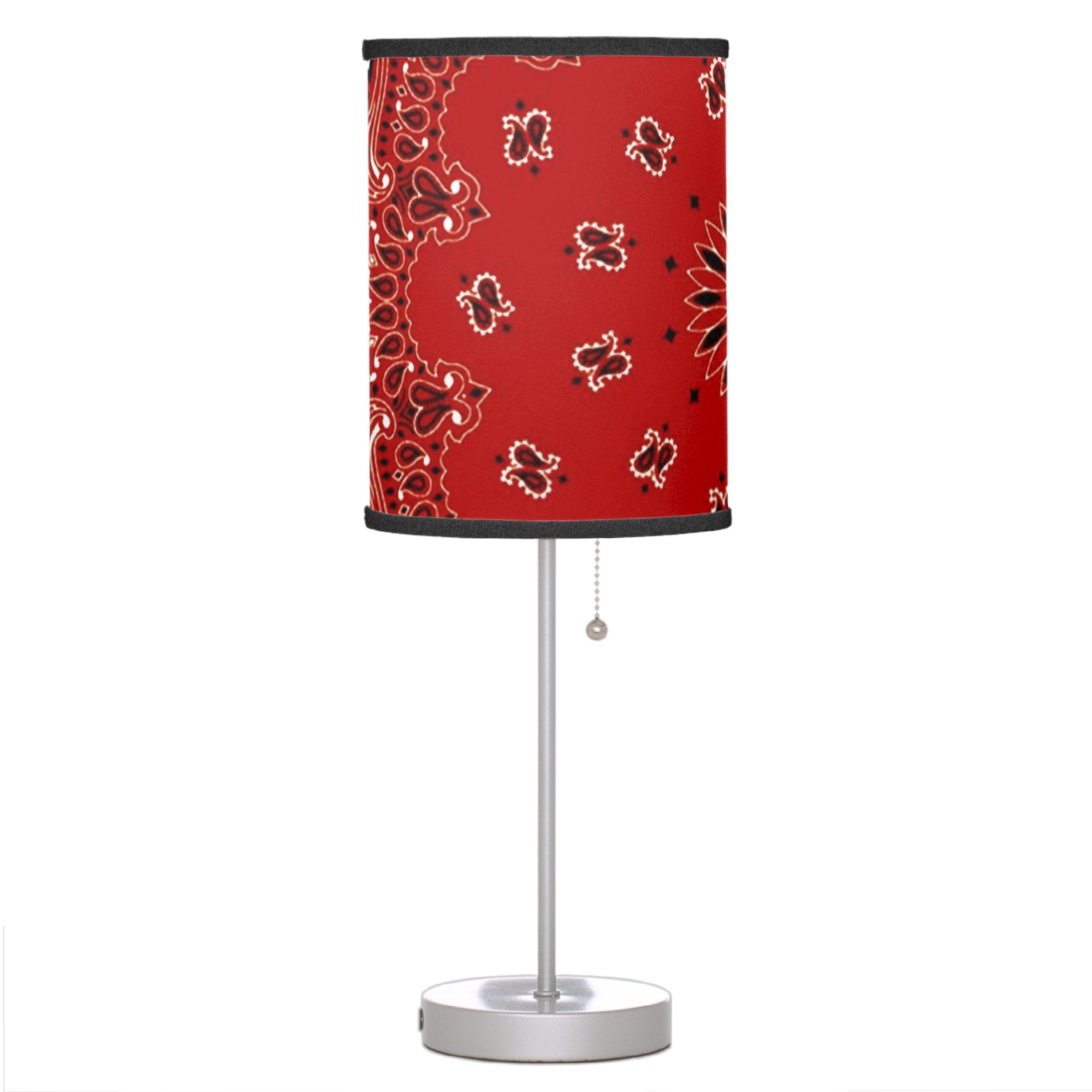 This image released by Zazzle shows a lamp with a shade that features a bandana paisley motif. (Zazzle via AP)