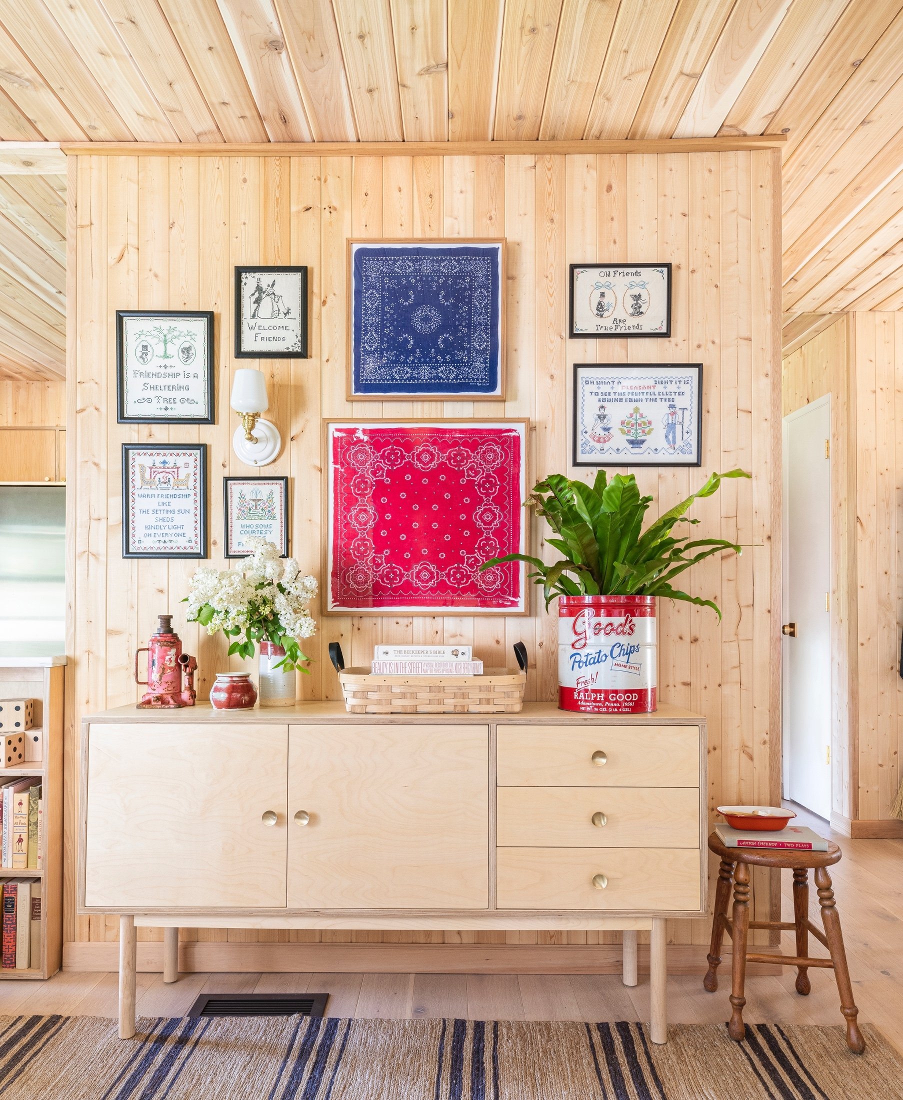 Portland Oregon-based interior designer Max Humphrey has been collecting bandanas and other vintage items for years, incorporating them into his own home and client projects. (Christopher Dibble via AP)