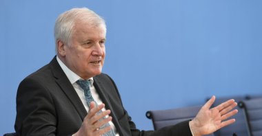 German Interior Minister Horst Seehofer attends a news conference on politically motivated crimes in Germany, Berlin, Germany, May 4, 2021. (REUTERS Photo)