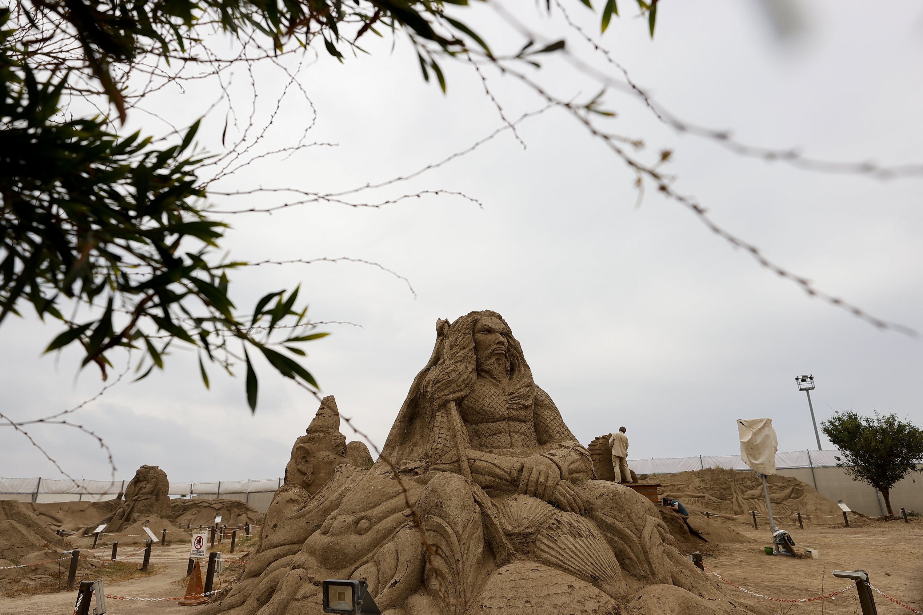 A sand sculpture prepared as part of the International Sand Sculpture Festival, Antalya, southern Turkey, May 4, 2021. (AA Photo) 