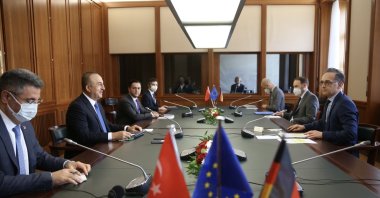 Foreign Minister Mevlüt Çavuşoğlu attends a meeting with German Counterpart Heiko Maas in Berlin, Germany, May 6, 2021. (AA Photo)